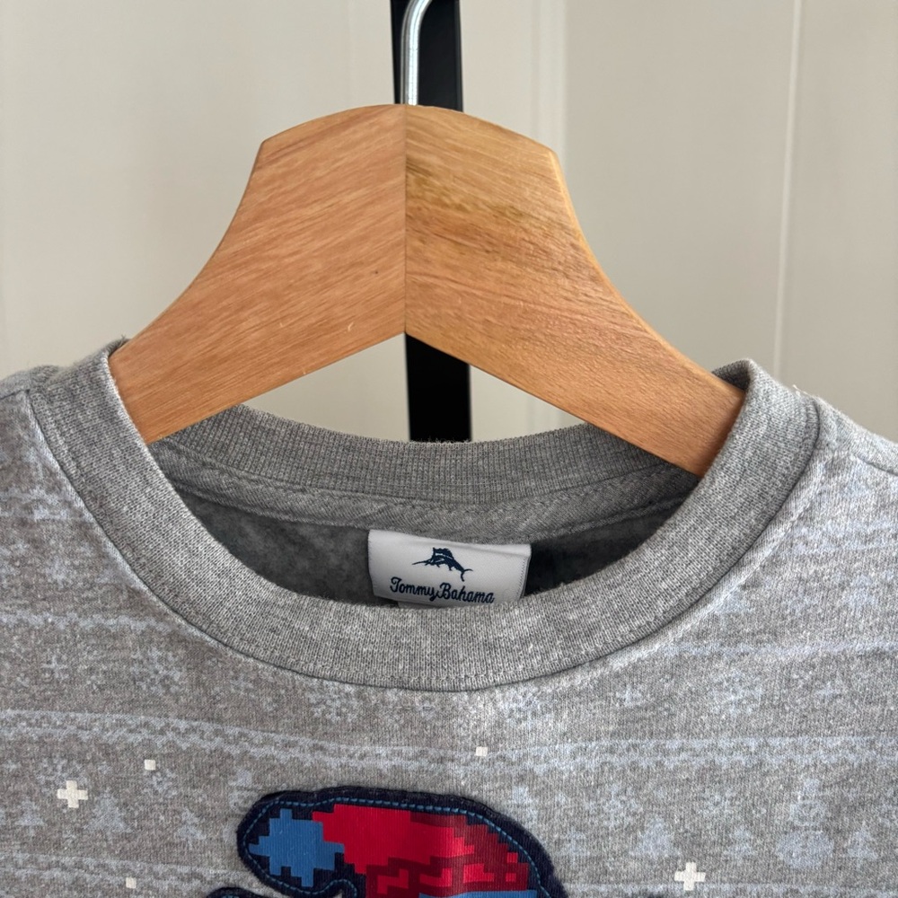 Tommy Bahama Kids NWT Pixelated Snowman Holiday Crewneck Sweater Boys XS 3-4